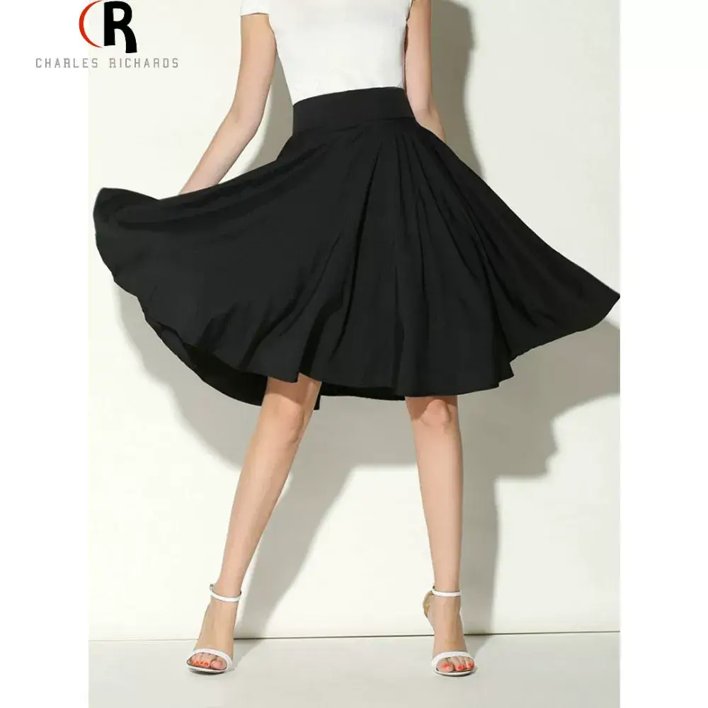 Pink High Waist Ski Retro Mid-Length Skirt — feature 38