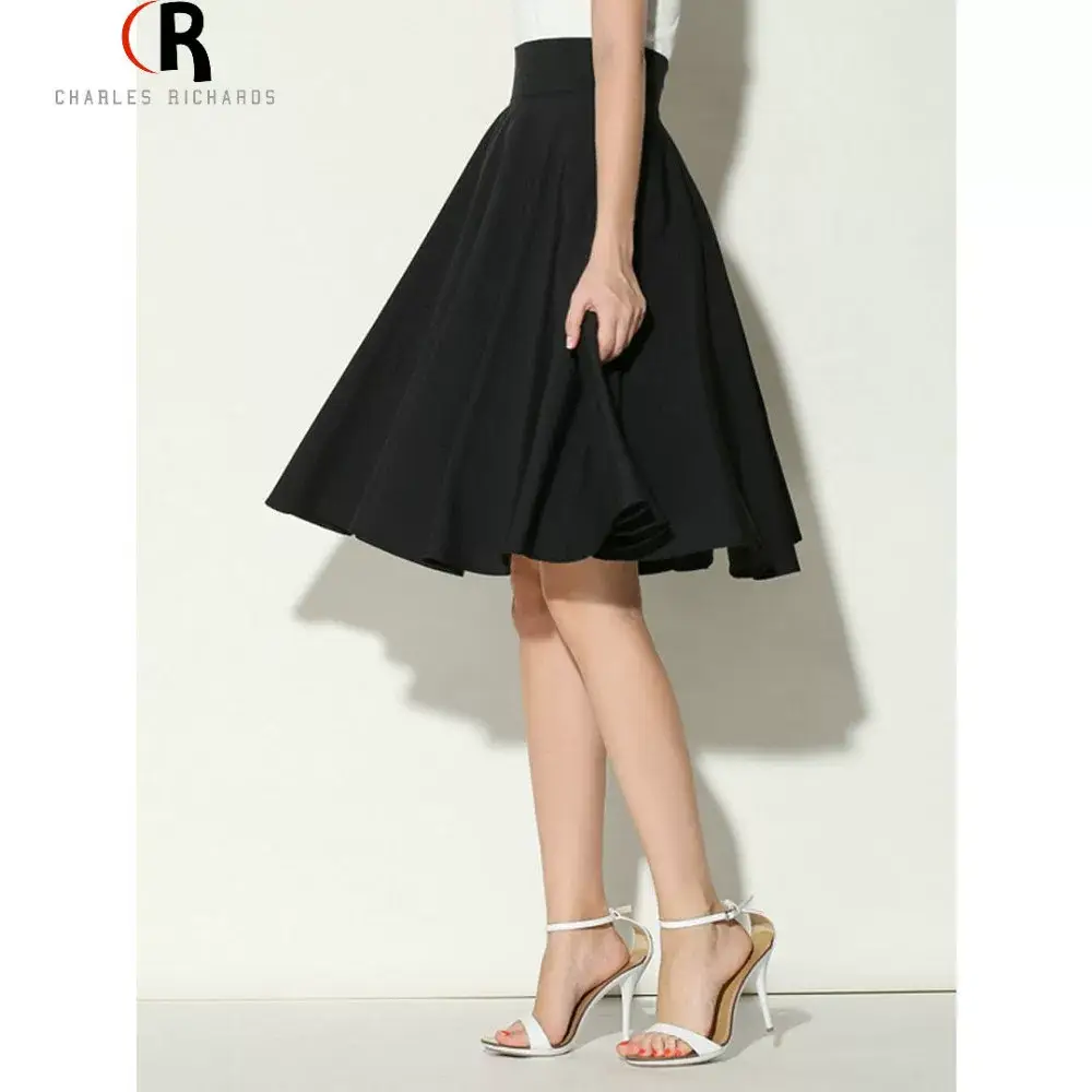 Pink High Waist Ski Retro Mid-Length Skirt — feature 39