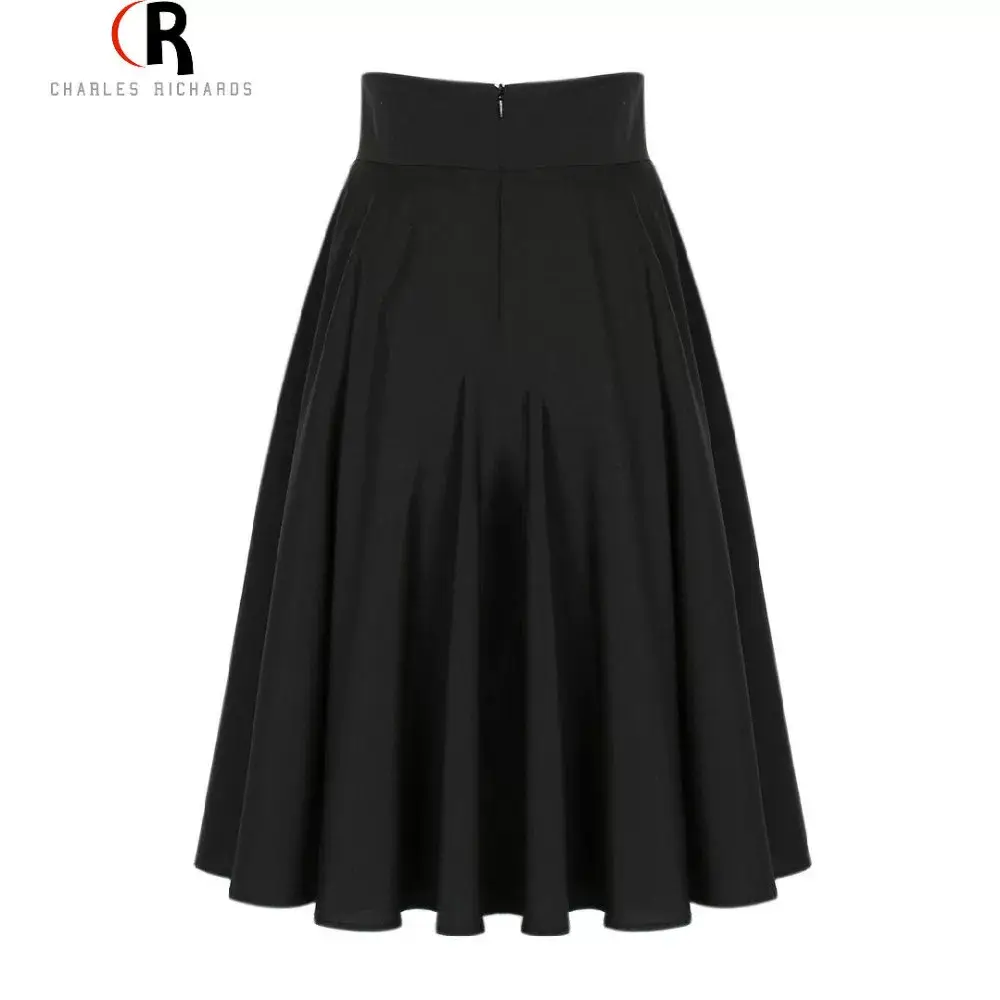 Pink High Waist Ski Retro Mid-Length Skirt — feature 41