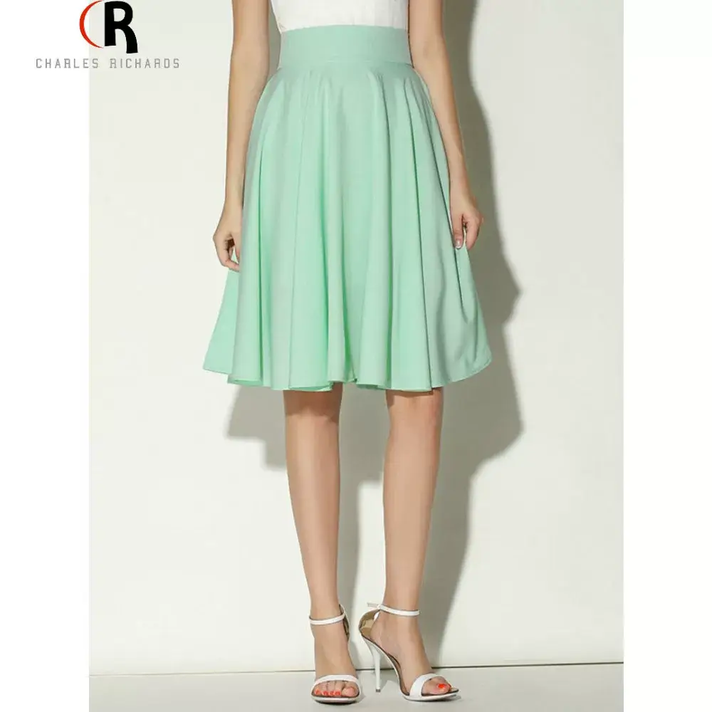 Pink High Waist Ski Retro Mid-Length Skirt — feature 6