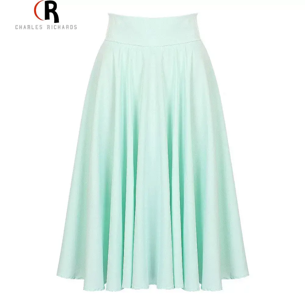 Pink High Waist Ski Retro Mid-Length Skirt — feature 7
