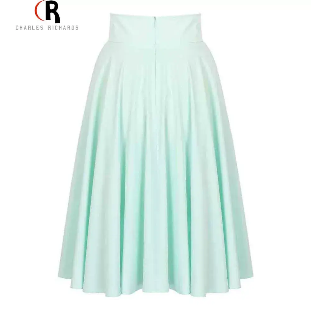 Pink High Waist Ski Retro Mid-Length Skirt — feature 8