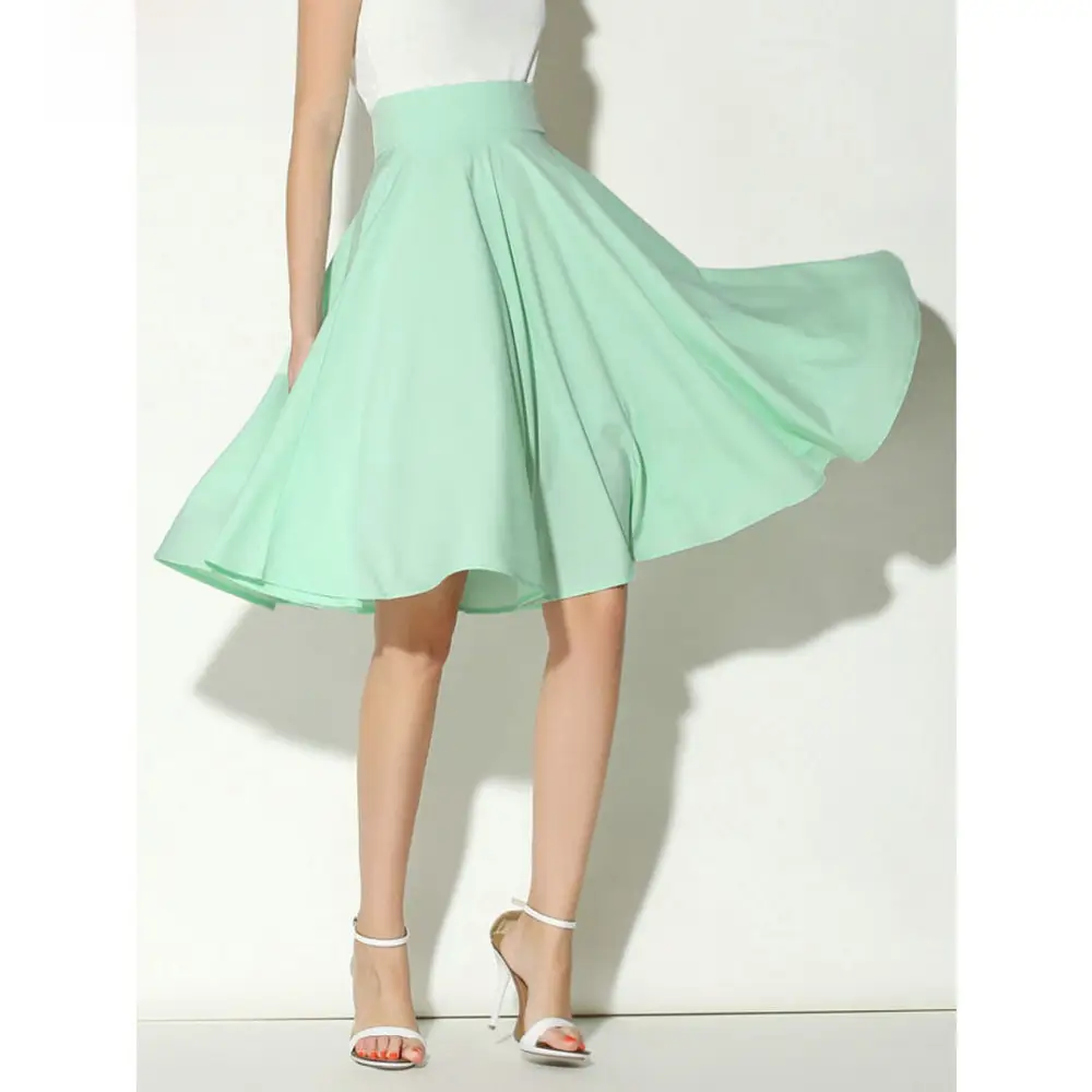 Pink High Waist Ski Retro Mid-Length Skirt - Image 11