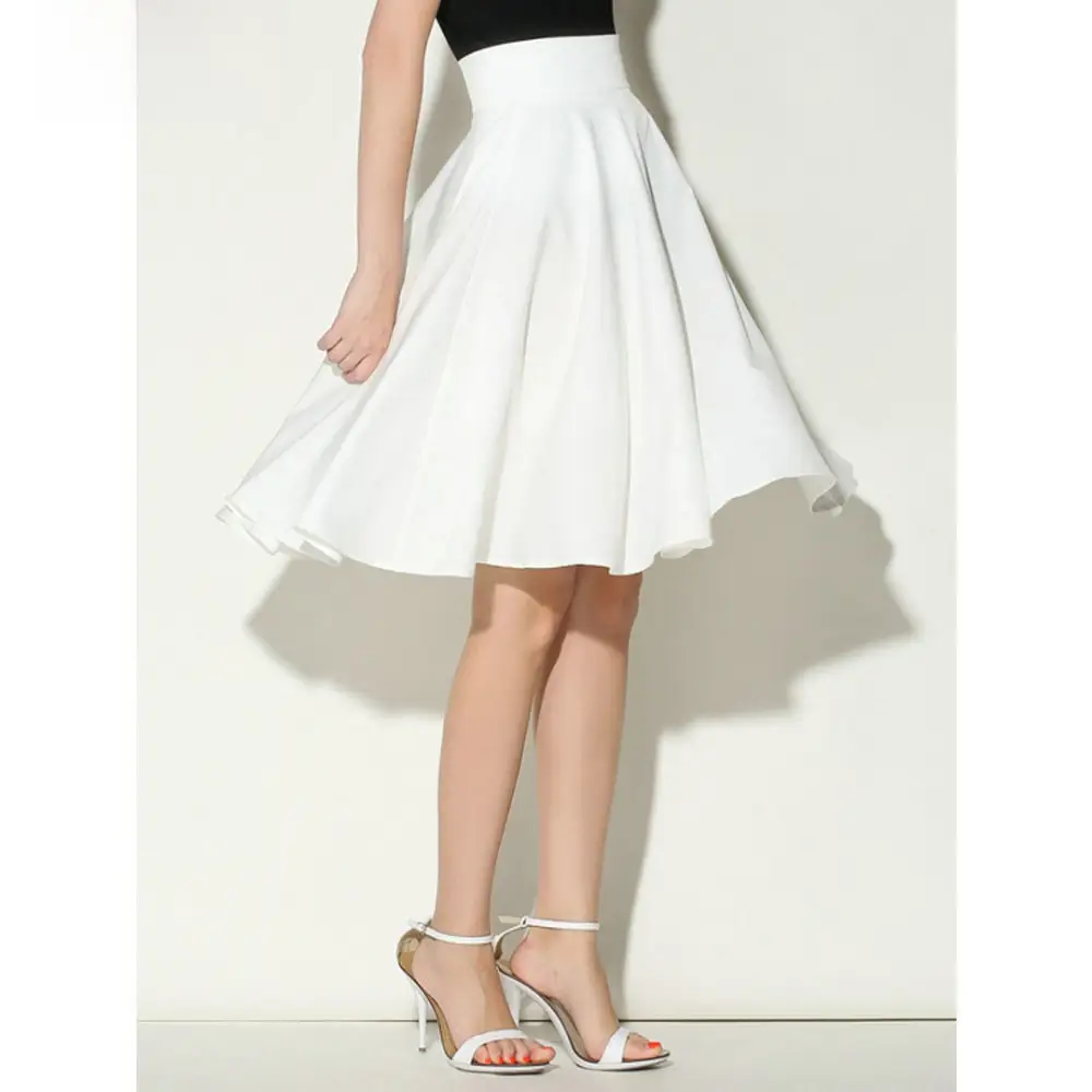 Pink High Waist Ski Retro Mid-Length Skirt - Image 4
