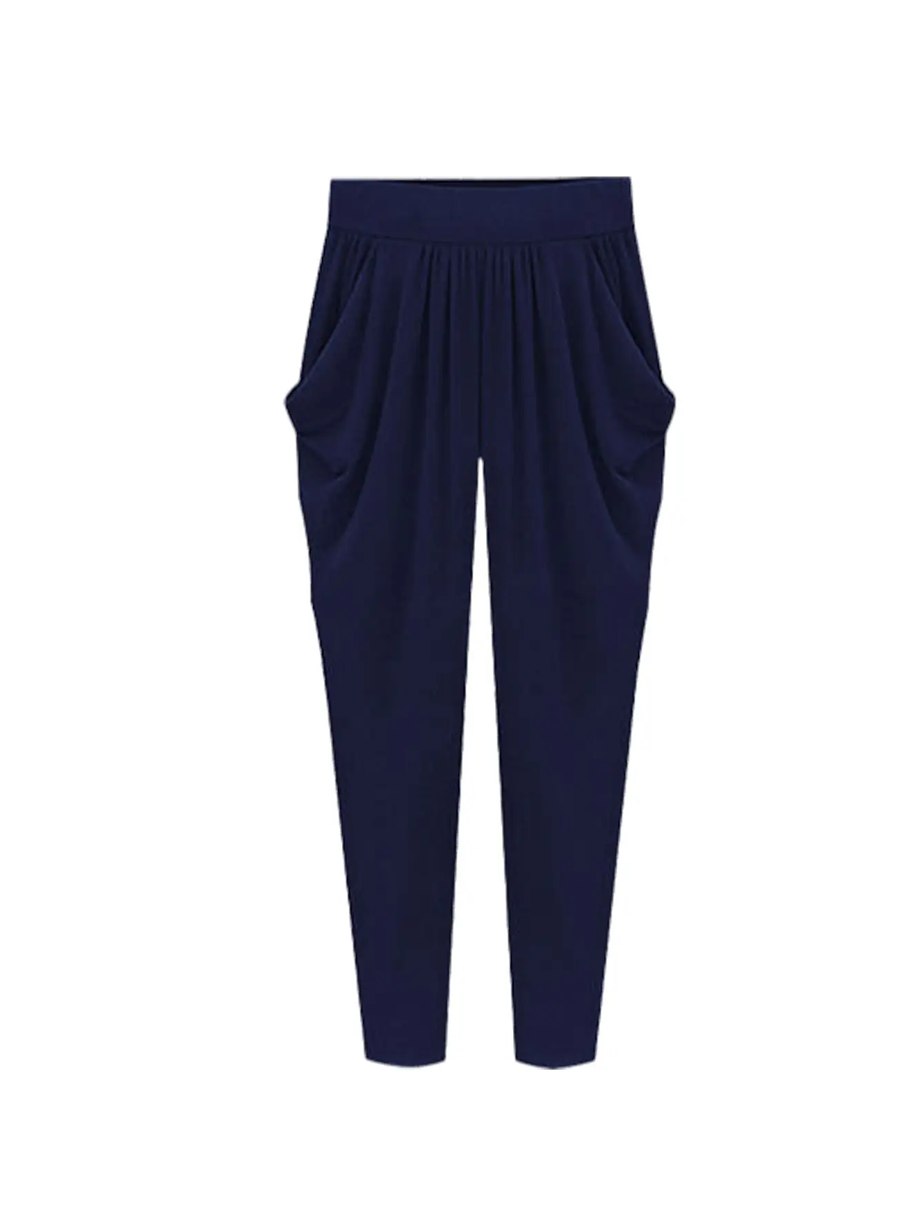 Women's Black Slimming Harlan Pants Plus Size Ice Silk - Image 2