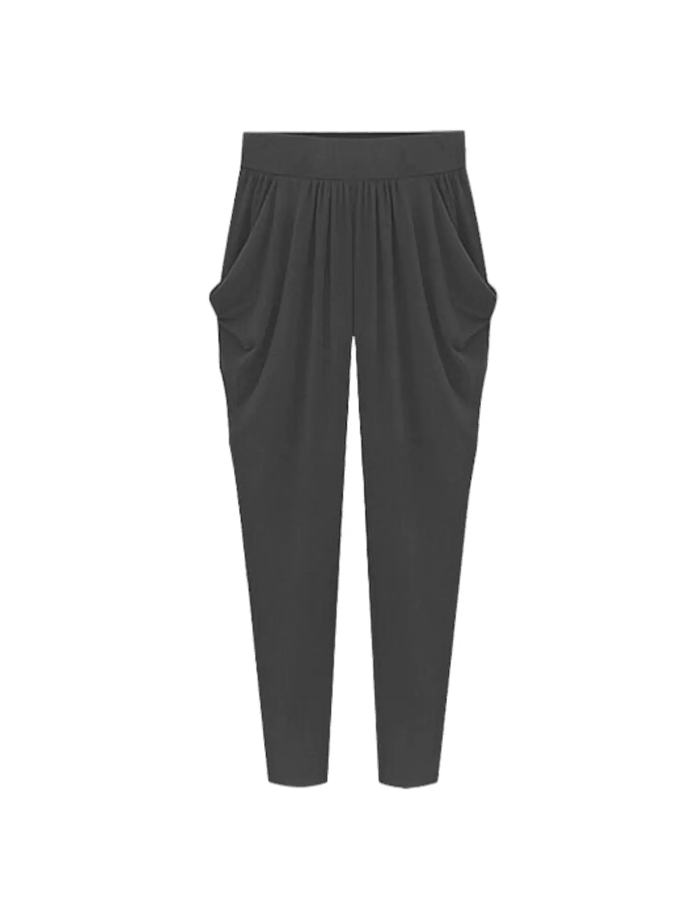 Women's Black Slimming Harlan Pants Plus Size Ice Silk - Image 3