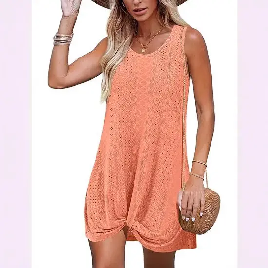 Women White Twisted Beach Kimono Dress