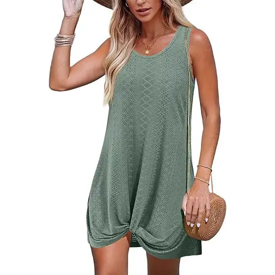 Women White Twisted Beach Kimono Dress