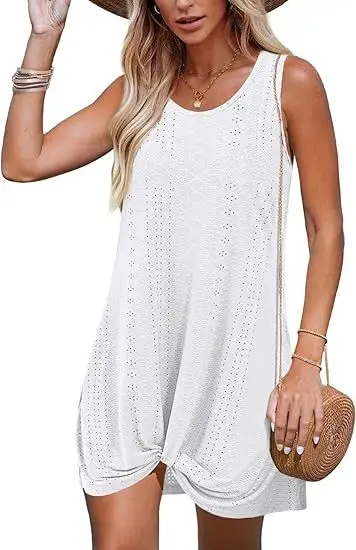 Women White Twisted Beach Kimono Dress