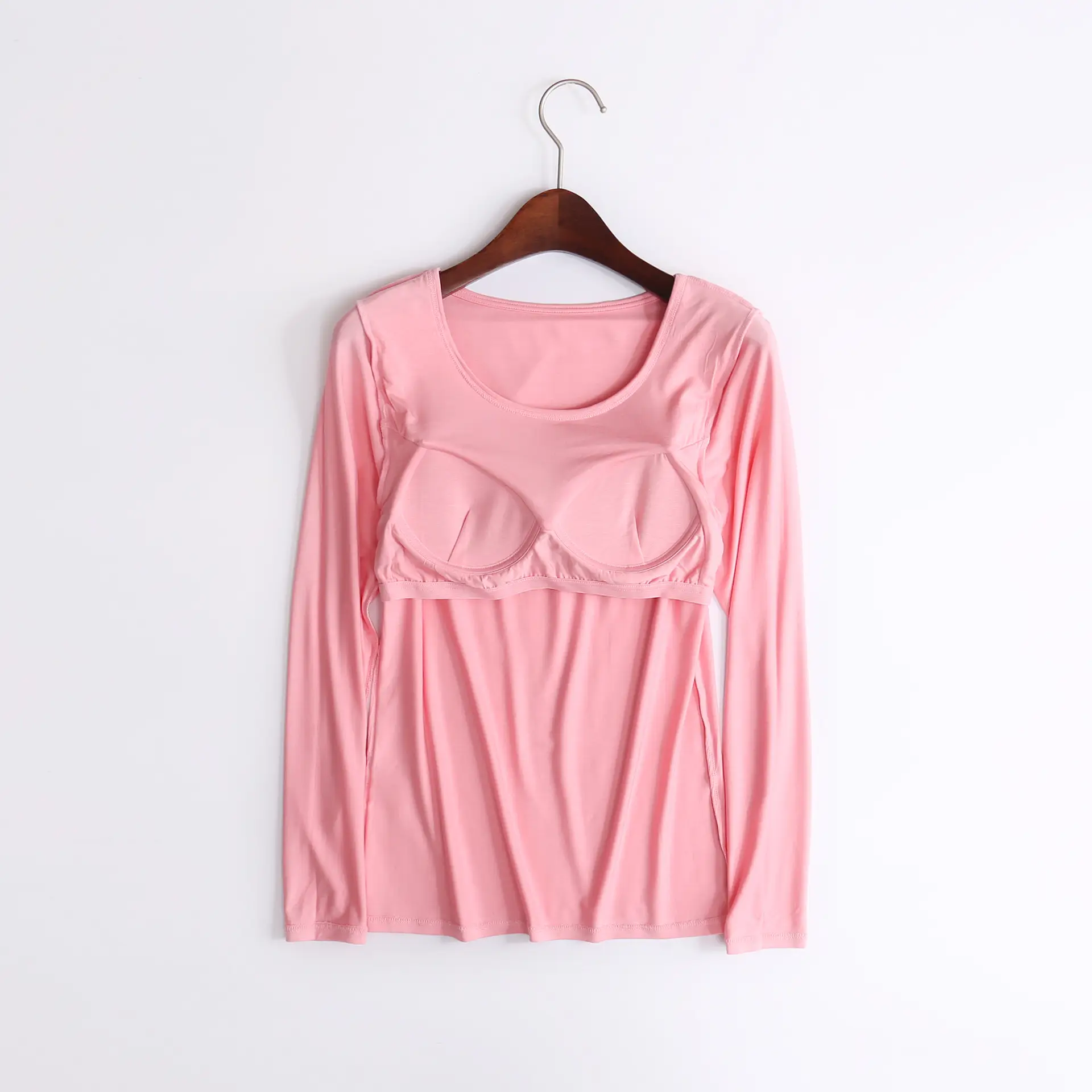 Women Long Sleeve Soft Satin Top Mint Green