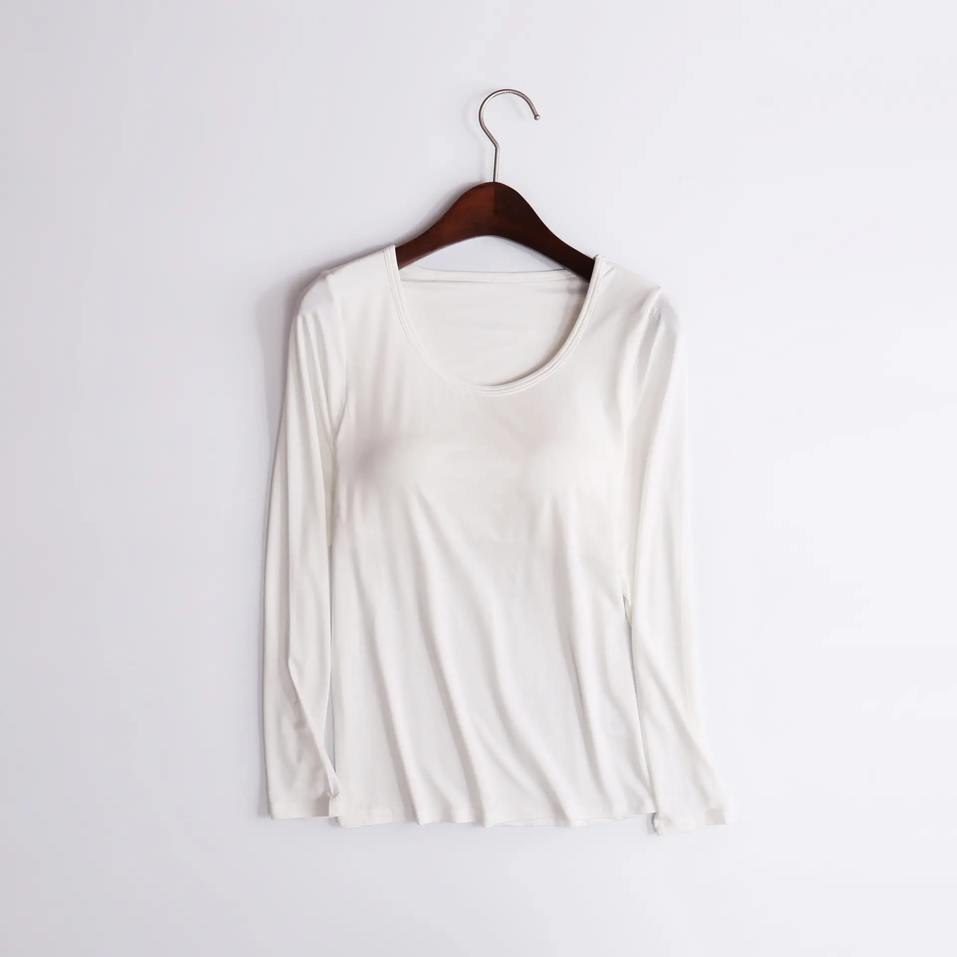 Women Long Sleeve Soft Satin Top Mint Green