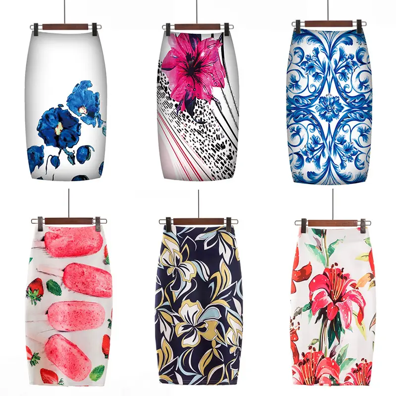 Digital Print Hip Hug Women Skirt Pink Leopard Print - Image 35