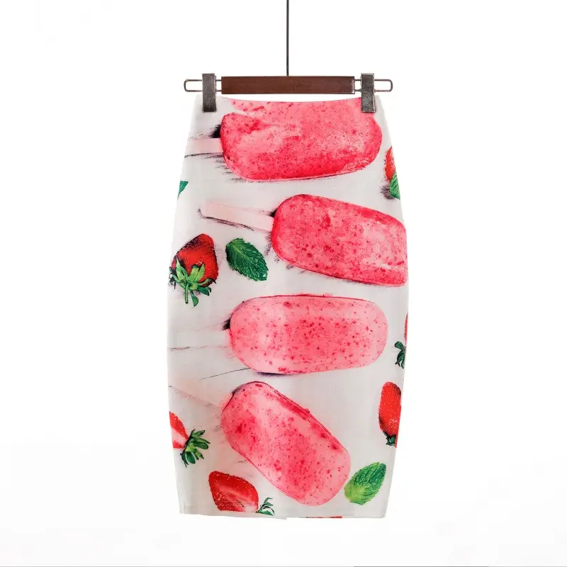 Digital Print Hip Hug Women Skirt Pink Leopard Print - Image 3