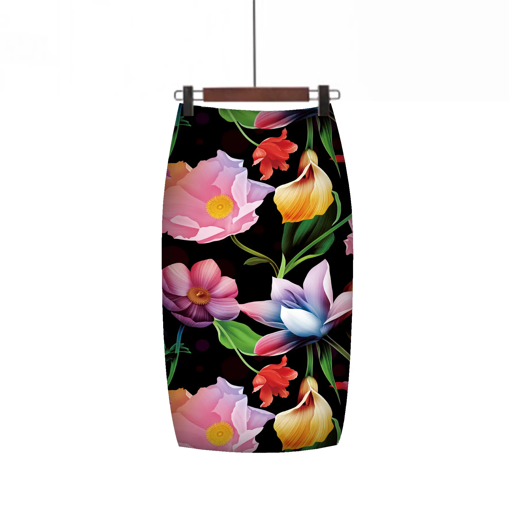 Digital Print Hip Hug Women Skirt Pink Leopard Print - Image 21
