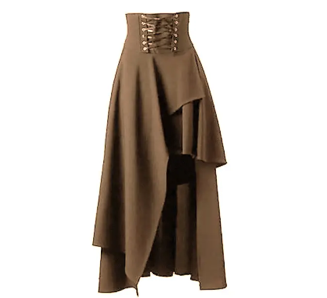 Gothic Strap Long Dress Brown Lolita Style