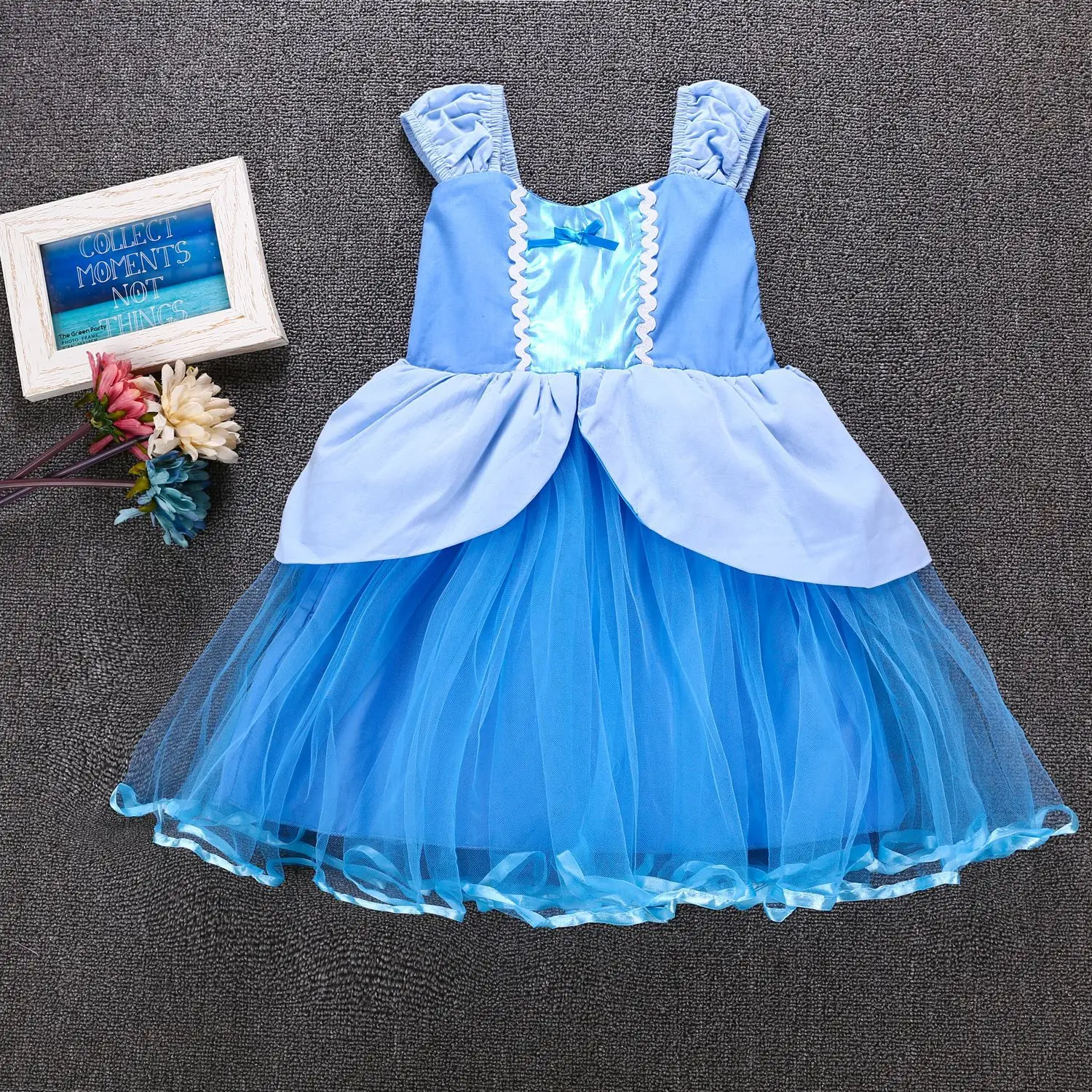Cinderella Princess Blue Tulle Dress for Girls - Image 5