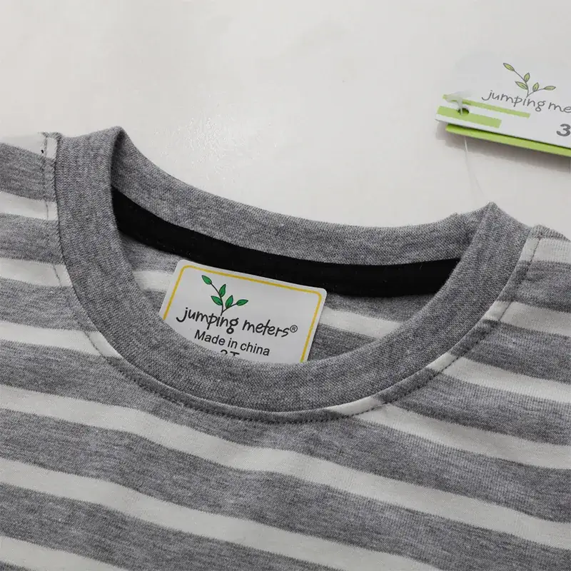 Jumping Heels Boys Striped T-Shirt Grey
