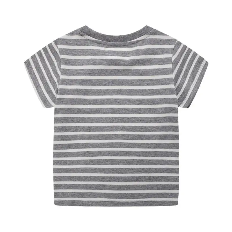 Jumping Heels Boys Striped T-Shirt Grey