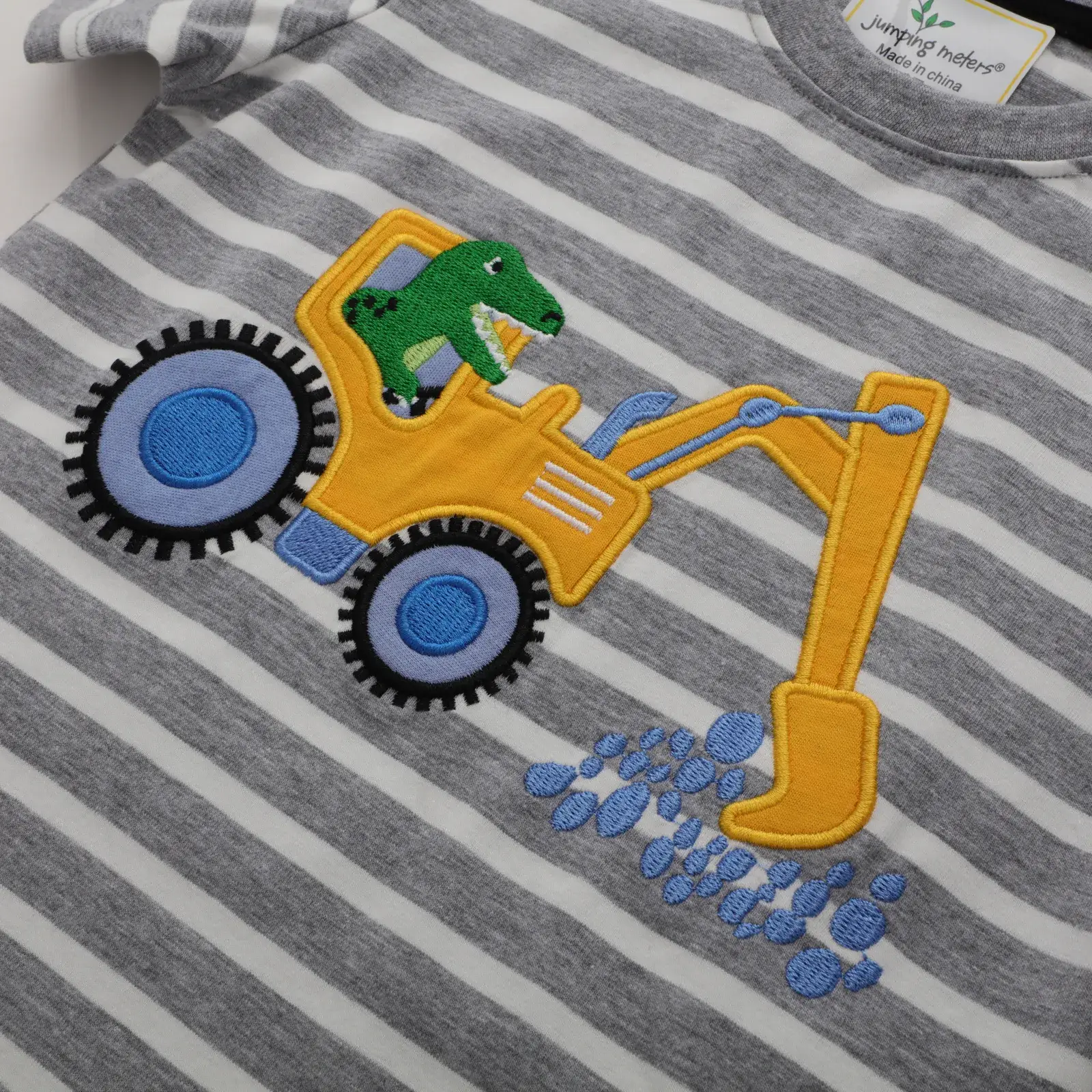 Jumping Heels Boys Striped T-Shirt Grey