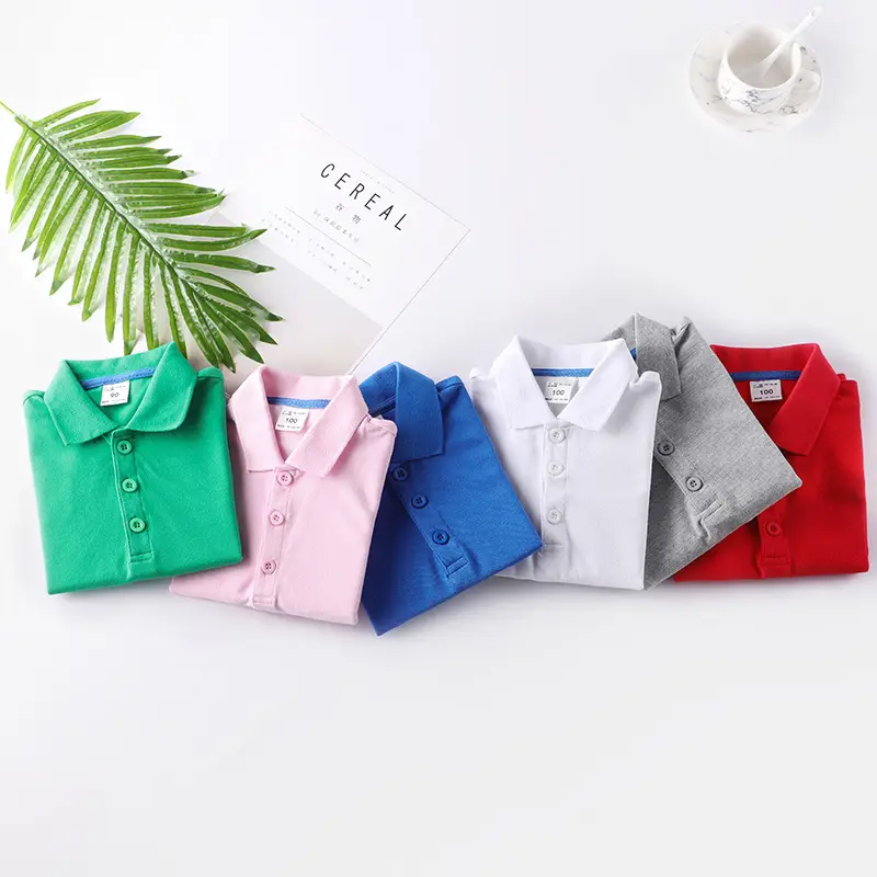 Kids Cotton Polo Shirt Grey Cartoon Print - Image 8