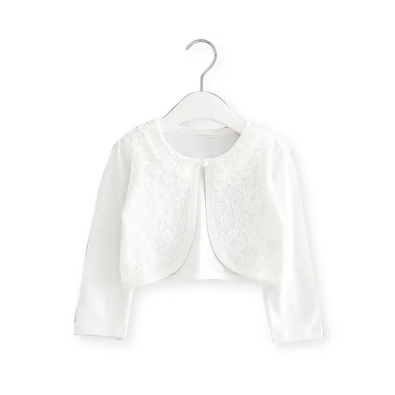 Pink Lace Short-Sleeved Sun-Protective Cardigan for Girls - Image 8