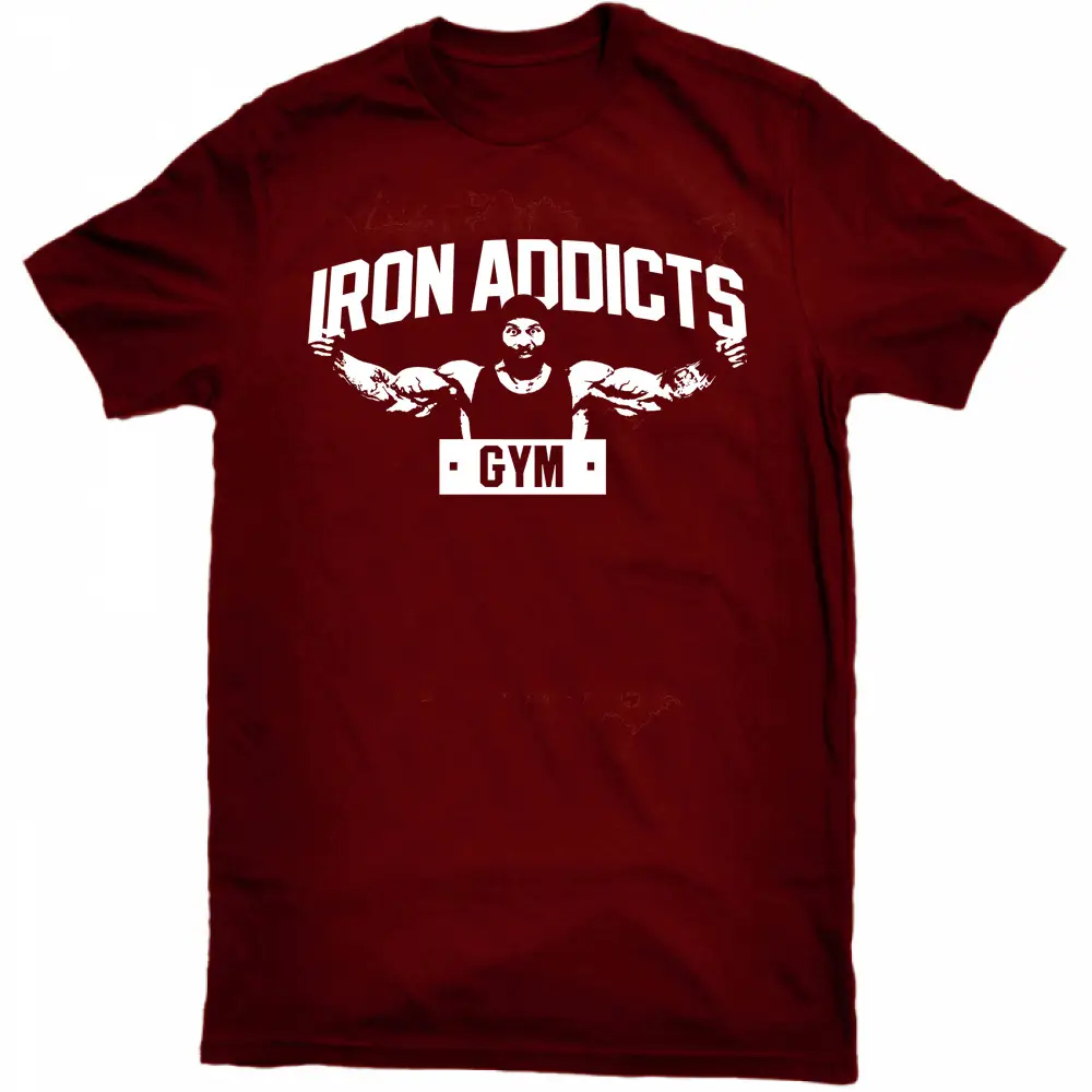 Iron Addicts Gym Men Maroon T-Shirt 2018