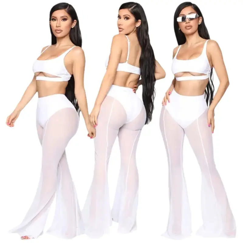 Sexy Flared Tulle Leg-Lengthen Pants for Women - Image 7