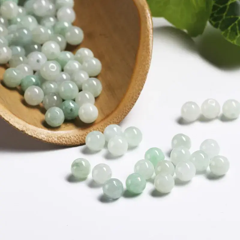 Jade White Green Loose Beads for Jewelry Making - Image 4