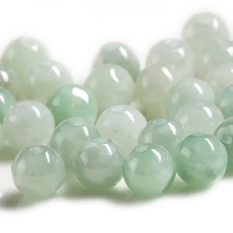 Jade White Green Loose Beads for Jewelry Making - Image 5