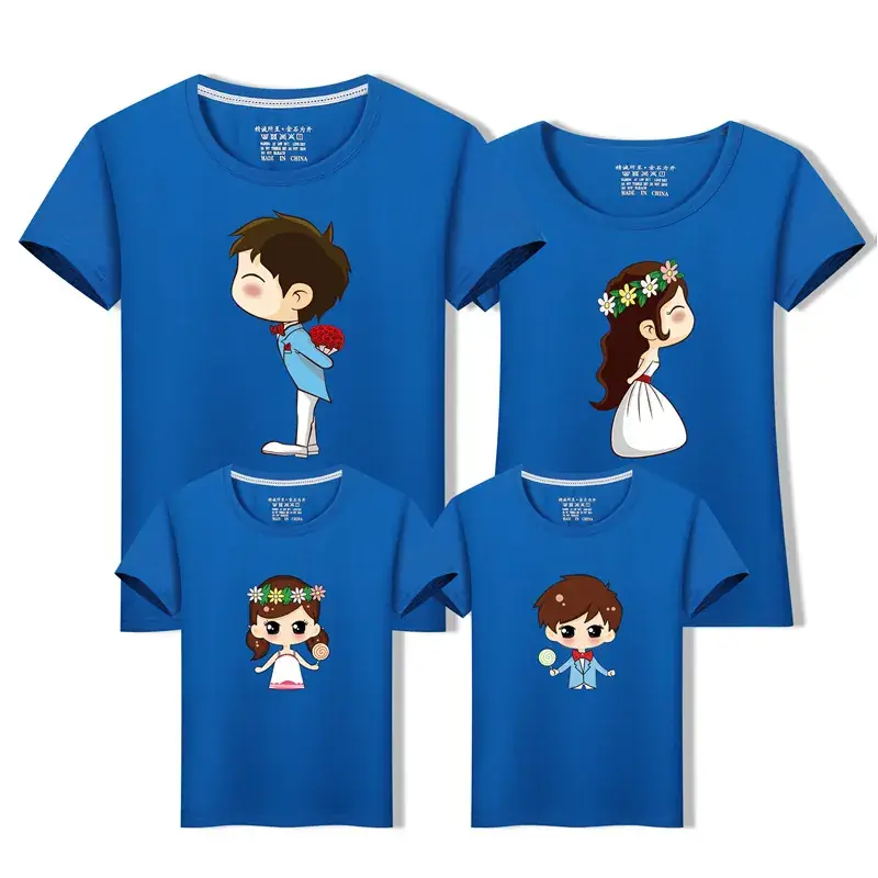 Family 3-Piece Blue T-Shirt Set for Kids Summer Casual Wear - Image 9