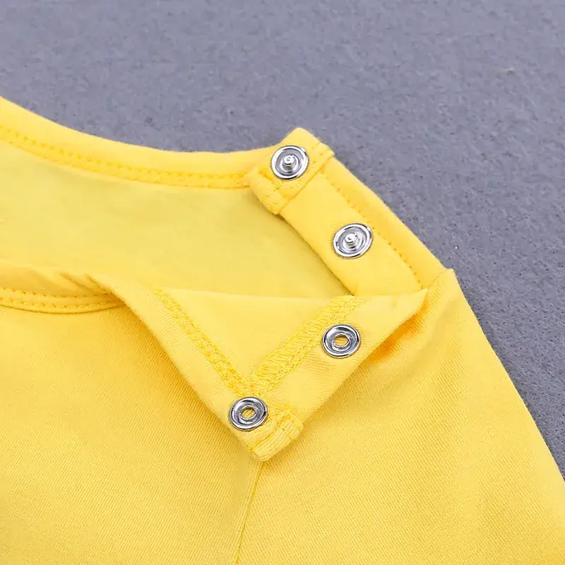 Yellow Shark Print Baby Onesie Full Month Romper - Image 5