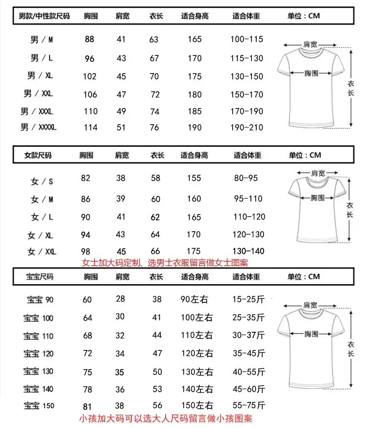 新尺码表