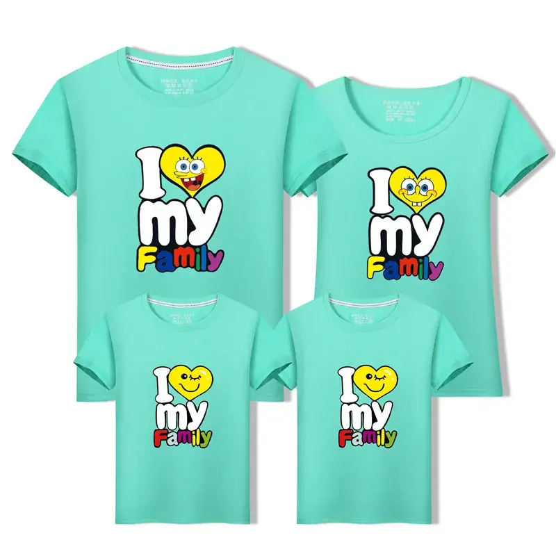 Parent-child Family T-shirts Pure Cotton Yellow - Image 10