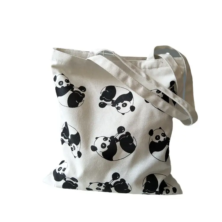 Panda Print Canvas Travel Bag for Students