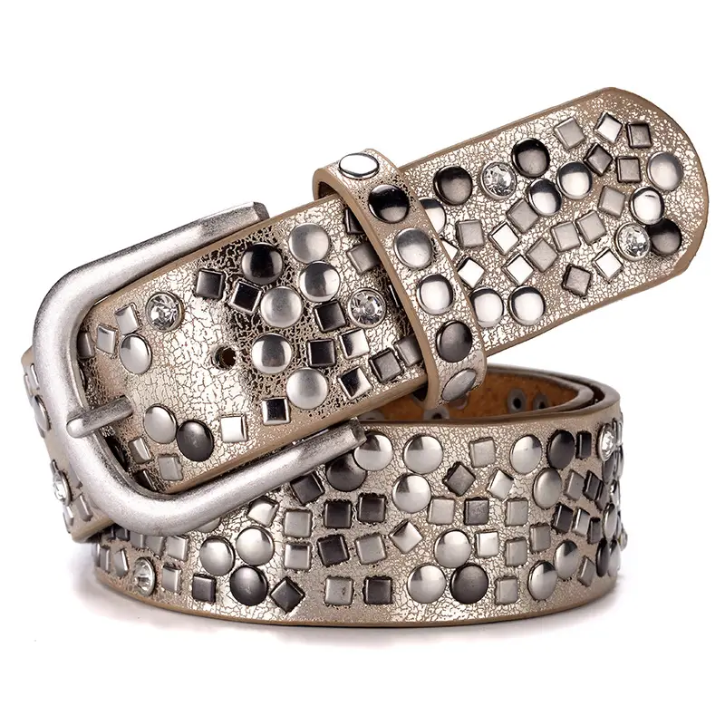 New Women's Belt Korean Fashion Rivet Inlaid Dress Pants Decorative Belt Fashion Casual Trend