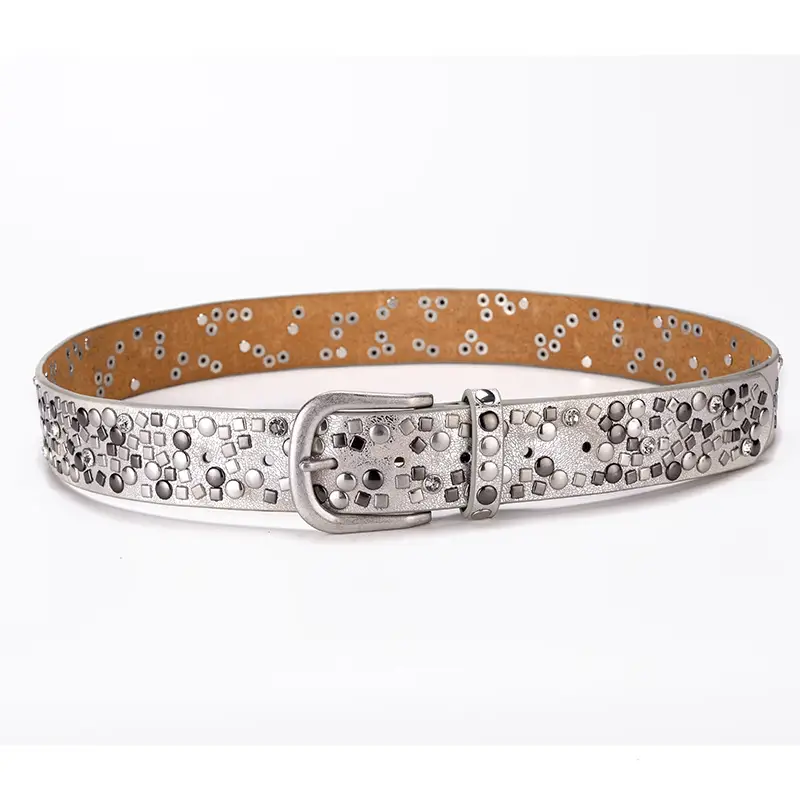 New Women's Belt Korean Fashion Rivet Inlaid Dress Pants Decorative Belt Fashion Casual Trend