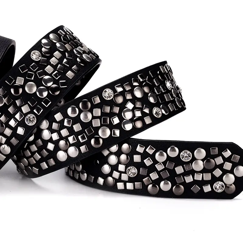 New Women's Belt Korean Fashion Rivet Inlaid Dress Pants Decorative Belt Fashion Casual Trend
