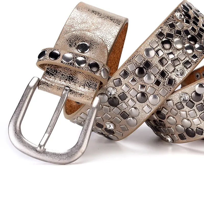 New Women's Belt Korean Fashion Rivet Inlaid Dress Pants Decorative Belt Fashion Casual Trend