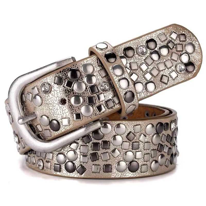 New Women's Belt Korean Fashion Rivet Inlaid Dress Pants Decorative Belt Fashion Casual Trend