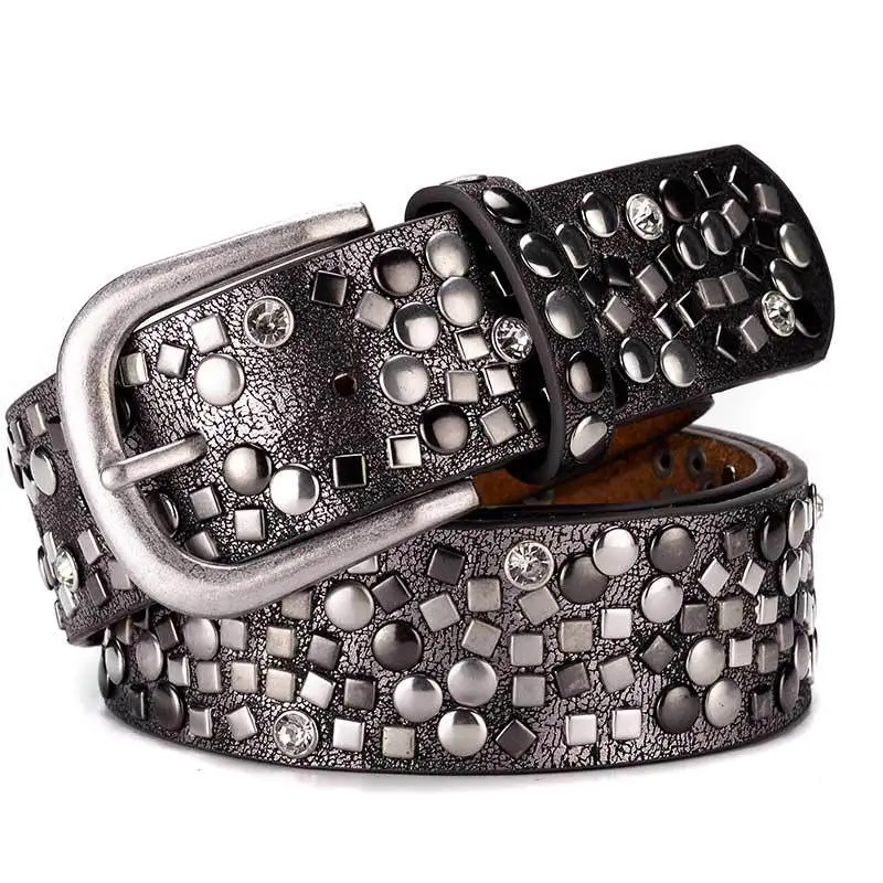 New Women's Belt Korean Fashion Rivet Inlaid Dress Pants Decorative Belt Fashion Casual Trend
