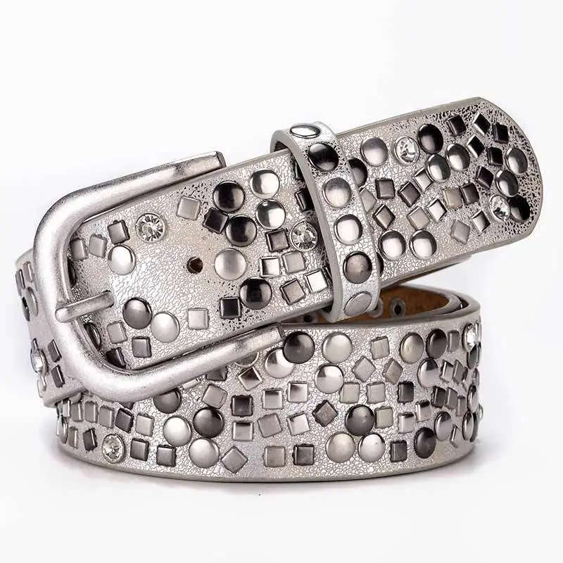 New Women's Belt Korean Fashion Rivet Inlaid Dress Pants Decorative Belt Fashion Casual Trend