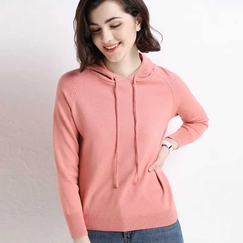 Women's Yellow Hooded Knitted Sweater Jacket