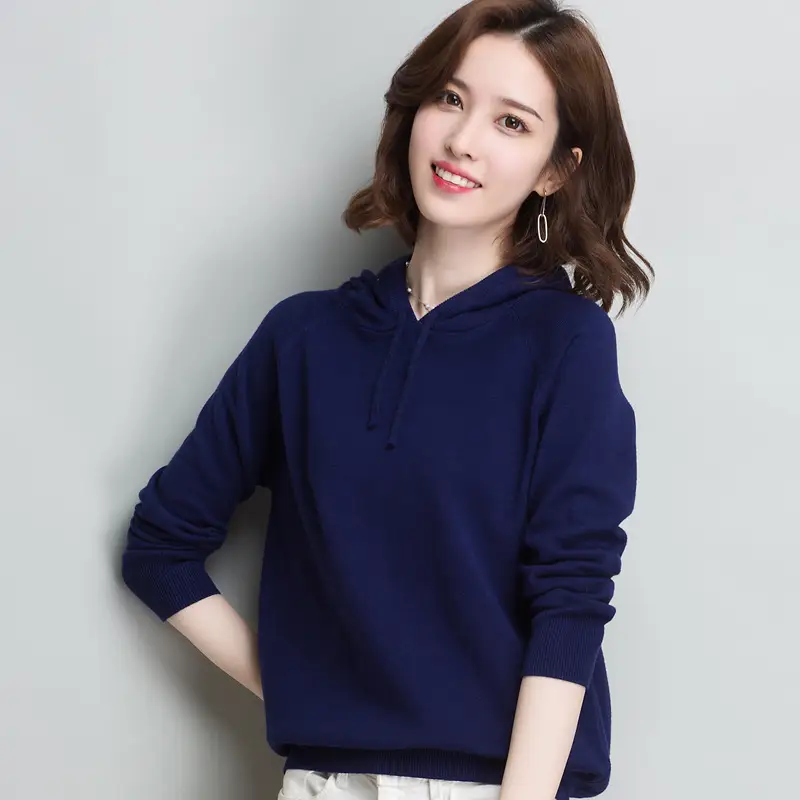 Women's Yellow Hooded Knitted Sweater Jacket