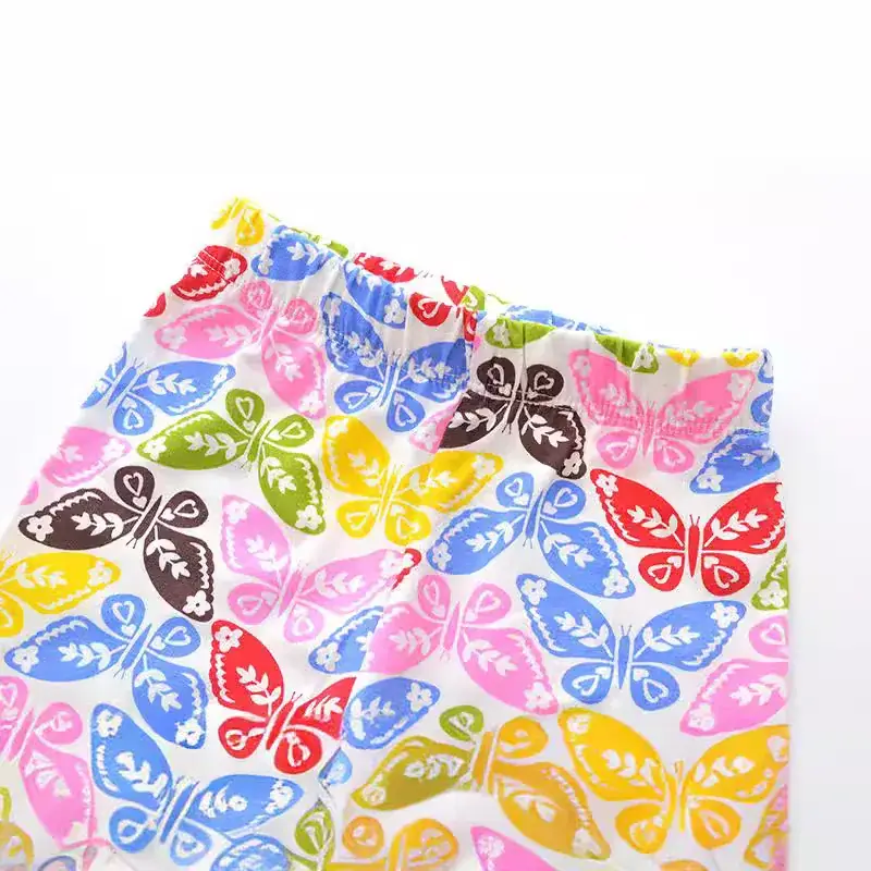 Girls Cartoon Printed Leggings Pink Blue Yellow