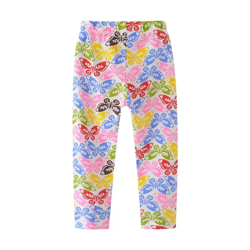 Girls Cartoon Printed Leggings Pink Blue Yellow