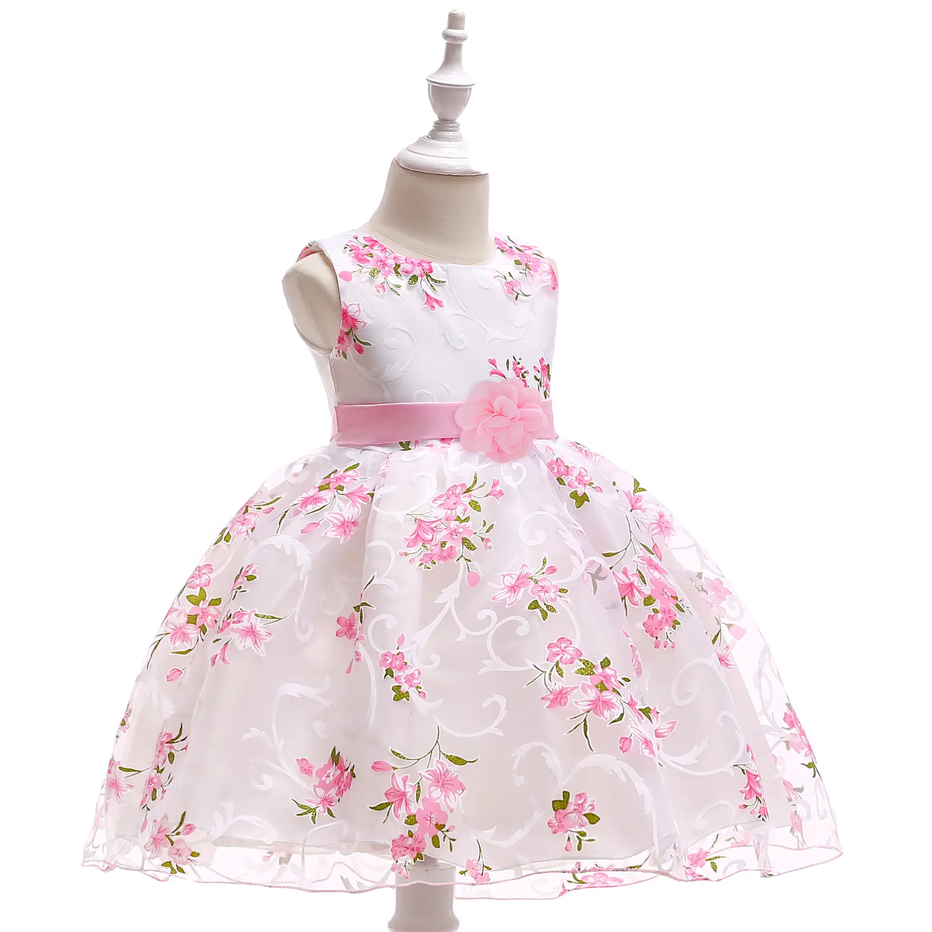 Baby Princess Dress Pink Floral One Year Old - Image 6