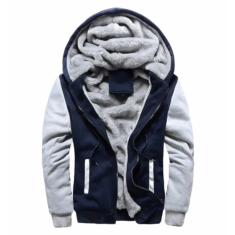 New Men's Black Hooded Sweatshirt Winter Jacket - Image 9