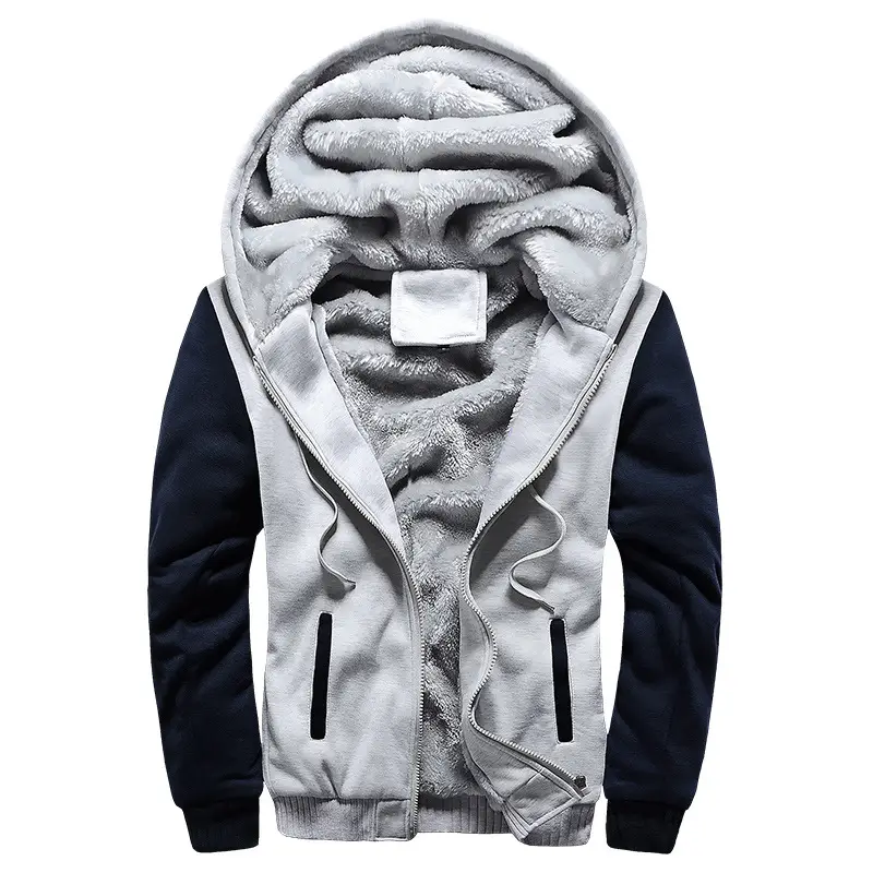 New Men's Black Hooded Sweatshirt Winter Jacket - Image 4