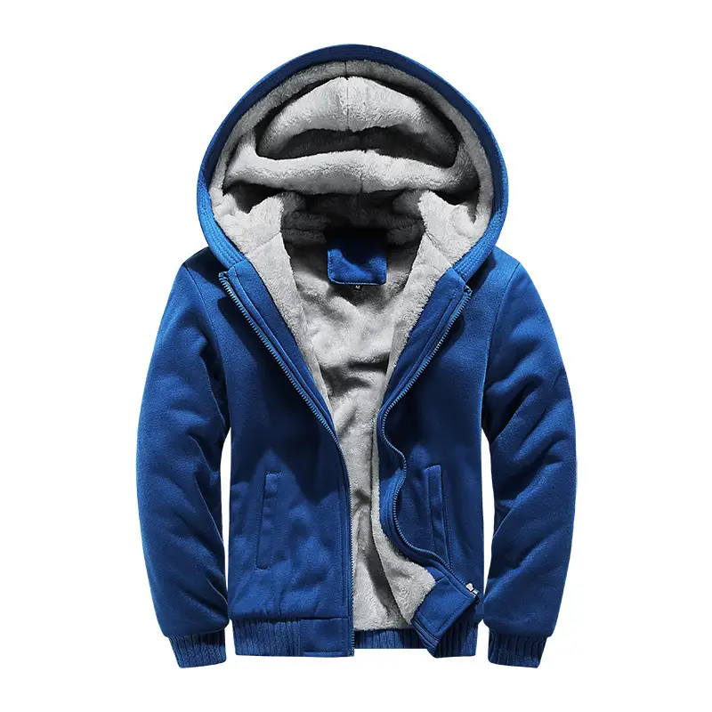 New Men's Black Hooded Sweatshirt Winter Jacket - Image 6