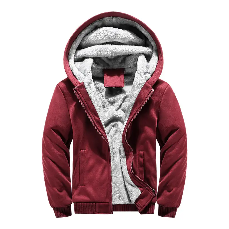 New Men's Black Hooded Sweatshirt Winter Jacket - Image 7